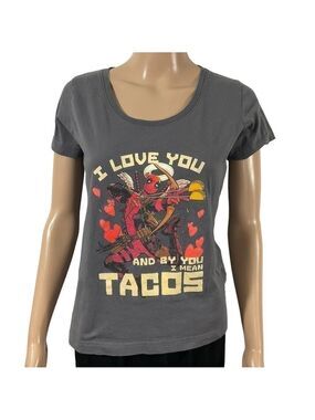 Marvel Deadpool Taco Cupid Short sleeve scoop neck T-shirt Tee size Small